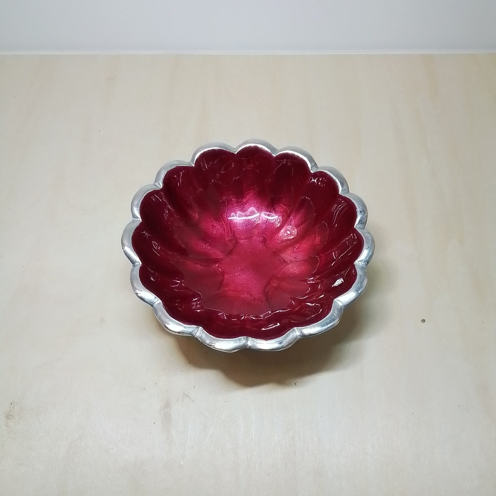 Julia Knight‎ Peony Petite Bowl Pomegranate Red Aluminum Hand Crafted India